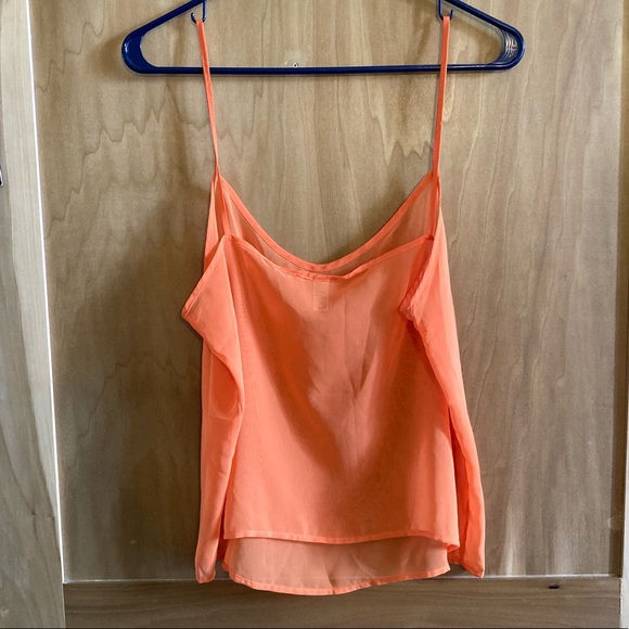 Bright Orange American Apparel Chiffon Cami size M - Picture 3 of 9